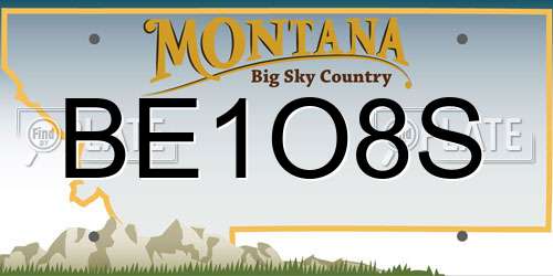 BE1O8S Montana License Plate