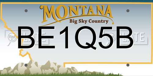 BE1Q5B Montana License Plate