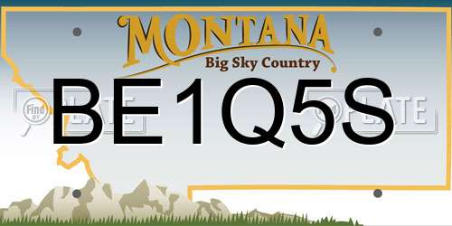 BE1Q5S Montana License Plate