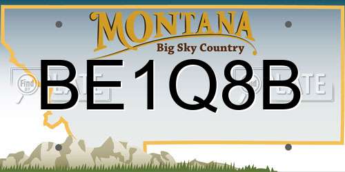 BE1Q8B Montana License Plate
