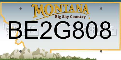 BE2G808 Montana License Plate