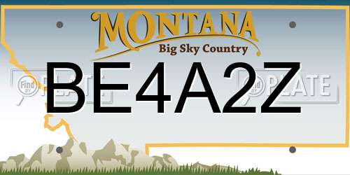 BE4A2Z Montana License Plate