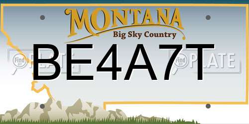 BE4A7T Montana License Plate
