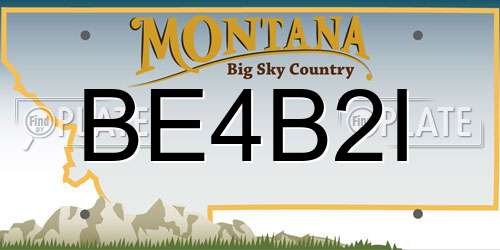 BE4B2I Montana License Plate