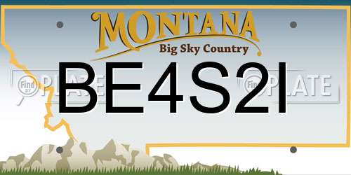 BE4S2I Montana License Plate