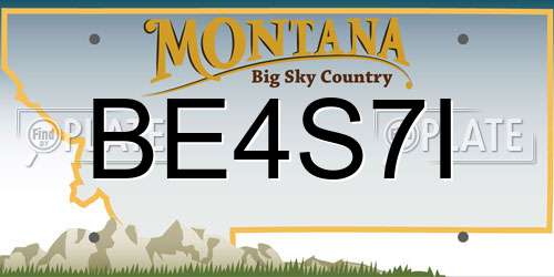 BE4S7I Montana License Plate