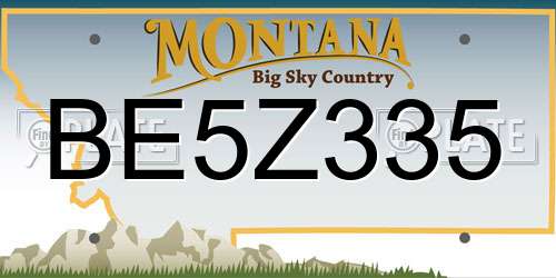 BE5Z335 Montana License Plate