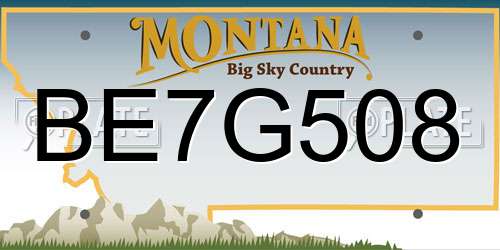 BE7G508 Montana License Plate