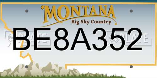 BE8A352 Montana License Plate