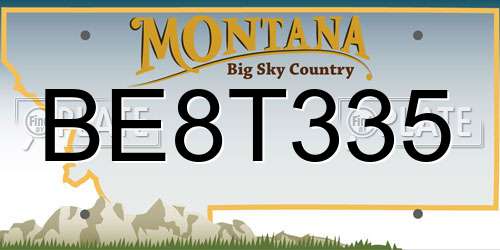 BE8T335 Montana License Plate