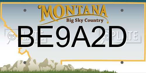 BE9A2D Montana License Plate