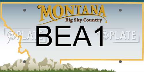 BEA1 Montana License Plate