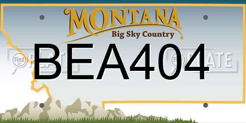 BEA404 Montana License Plate