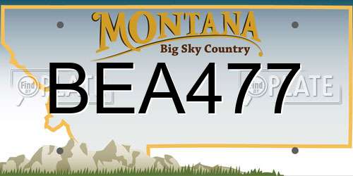 BEA477 Montana License Plate