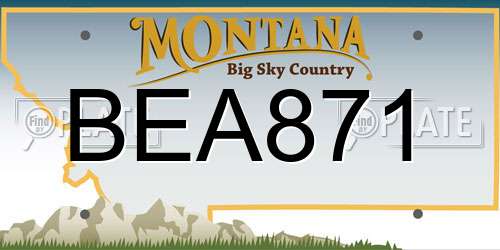 BEA871 Montana License Plate