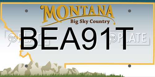 BEA91T Montana License Plate