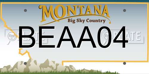 BEAA04 Montana License Plate