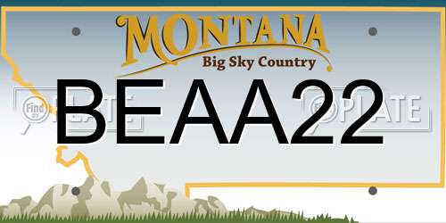 BEAA22 Montana License Plate