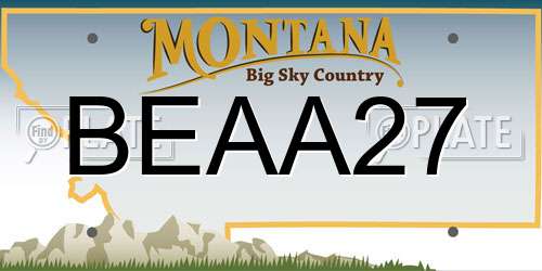 BEAA27 Montana License Plate