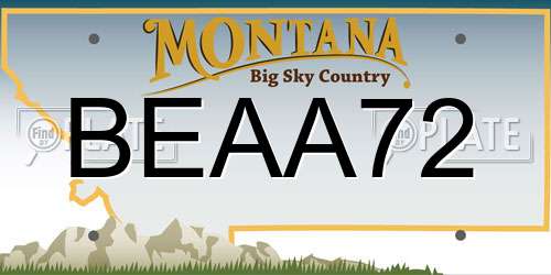 BEAA72 Montana License Plate