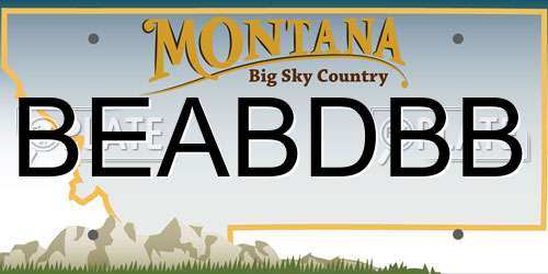 BEABDBB Montana License Plate