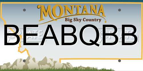 BEABQBB Montana License Plate