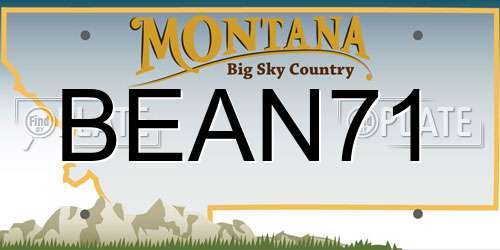 BEAN71 Montana License Plate