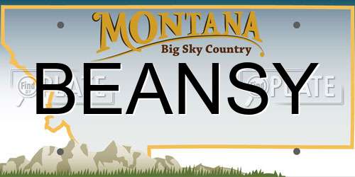 BEANSY Montana License Plate
