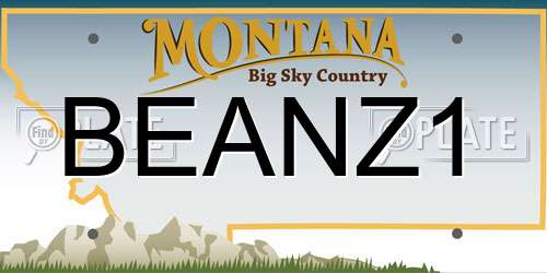 BEANZ1 Montana License Plate