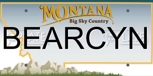 BEARCYN Montana License Plate