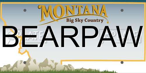 BEARPAW Montana License Plate