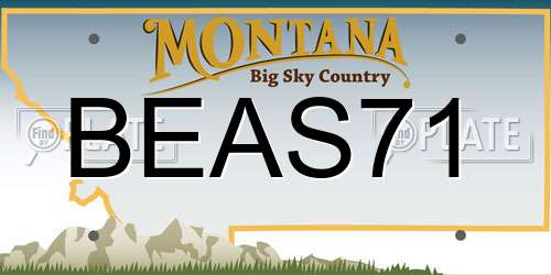 BEAS71 Montana License Plate