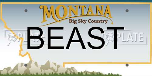 BEAST Montana License Plate