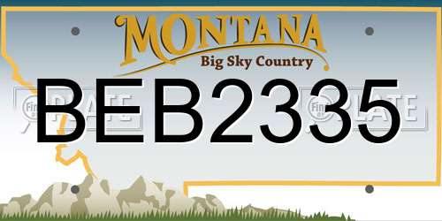 BEB2335 Montana License Plate