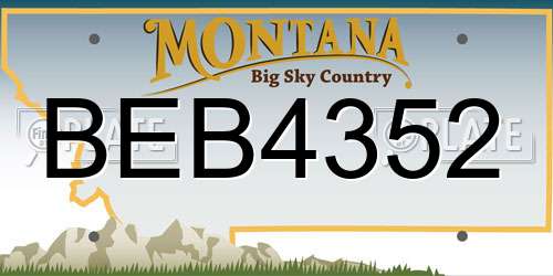 BEB4352 Montana License Plate