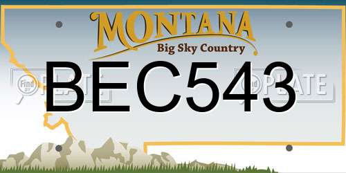 BEC543 Montana License Plate