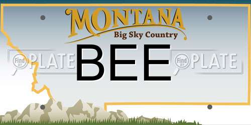 BEE Montana License Plate