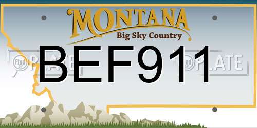 BEF911 Montana License Plate