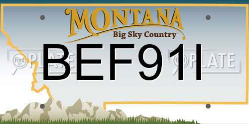 BEF91I Montana License Plate