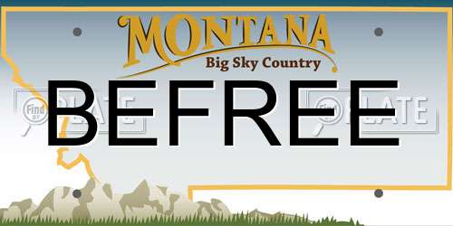 BEFREE Montana License Plate