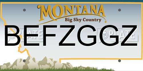 BEFZGGZ Montana License Plate