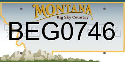 BEG0746 Montana License Plate