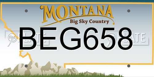 BEG658 Montana License Plate