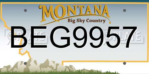 BEG9957 Montana License Plate