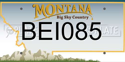 BEI085 Montana License Plate