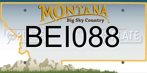 BEI088 Montana License Plate