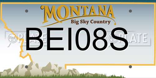 BEI08S Montana License Plate