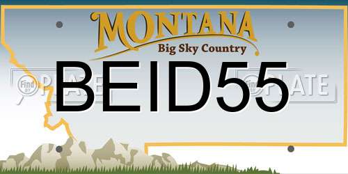 BEID55 Montana License Plate