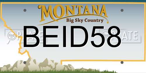 BEID58 Montana License Plate