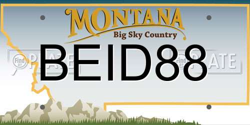 BEID88 Montana License Plate